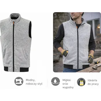 149. PÁNSKÁ FLEECOVÁ VESTA SE STOJÁČKEM PARKSIDE SVĚTLE ŠEDÁ XL