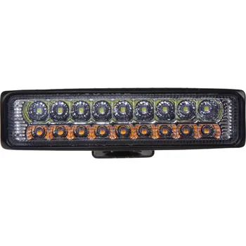 Pracovní světlo LED světlo obdélníkové, bílé/oranžové, 18x3W, 150 mm, ECE R10
