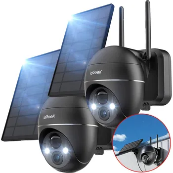 Bezpečnostní kamera EXTERNÍ SOLÁRNÍ WIFI KAMERA OTOČNÁ IP 2K 3MPX 4X ZOOM BATERIE 2KS