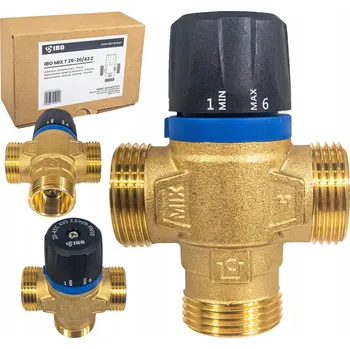 Ventil TERMOSTATICKÝ TŘÍCESTNÝ SMĚŠOVACÍ VENTIL 1" DN25 KVS 2,5 m3/h 20-43 °C IBO