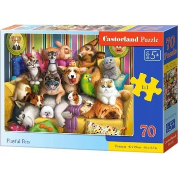 Puzzle Puzzle 70 dílků – hravá zvířátka CASTORLAND