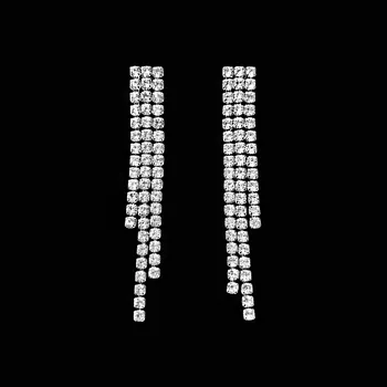 Šperk Třpytivé štrasové náušnice „Crystal Rain“ z chirurgické oceli č. 1884