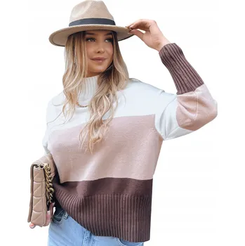 Dámský svetr DStreet dámský svetr vícebarevný klasický ke kyčlím univerzální velikost