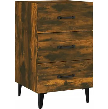 Noční stolek Elegantní noční stolek 40 x 40 x 66 cm, kouřový dub, 3 zásuvky