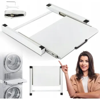SPOJOVACÍ PRVEK PRAČKY A SUŠIČKY S VÝSUVNOU DESKOU UNIVERZÁLNÍ BÍLÝ