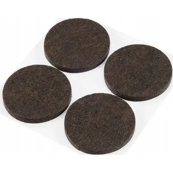 Podložka pod nábytek Samolepící plstěné podložky, kulaté, tmavě hnědé, 40 mm, 4 ks