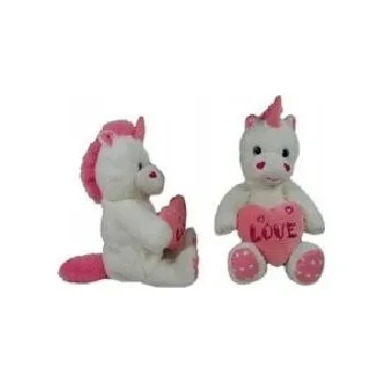 plyšák Plyšová Hračka Jednorožec Love se srdcem - 28 cm