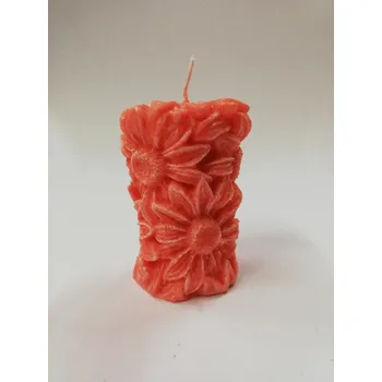 Svíčka Svíčka vonná z palmového vosku - Válec slunečnice 7 cm - červená Vůně: vánoční vanilka