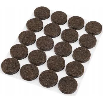 Podložka pod nábytek Kulaté filcové podložky samolepicí, tmavě hnědé 20 mm, 20 ks