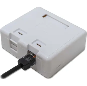 Elektrická zásuvka XtendLan Zásuvka 2x RJ-45, Cat5e, nestíněná, na zeď, spodní vývod, narážecí s krytkou