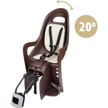 POLISPORT Hátsó Dönthető Gyerek Kerékpárülés Vázra Szerelhető Groovy Karamelová Hnědá KAŠTANOVÁ