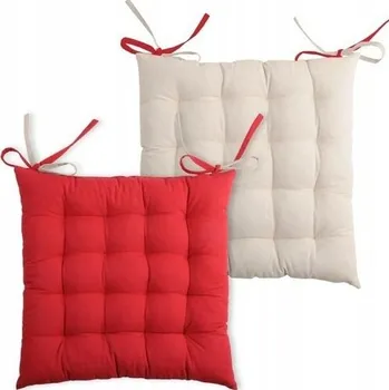 Polštář Polštář na židli DUO 40x40 ČERVENÁ BÉŽOVÁ Prošívaná zahradní vázaná