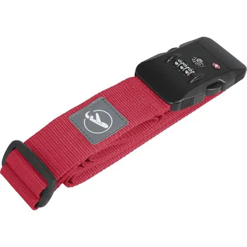 Příslušenství k zavazadlu MONOPOL Bezpečnostní popruh na kufr RED s kódovým a TSA zámkem