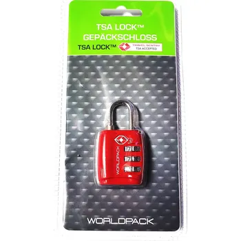 Příslušenství k zavazadlu Bezpečnostní TSA kódový zámek WORLDPACK red