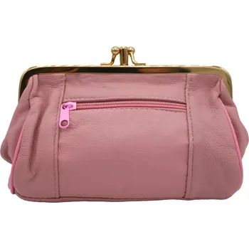 Peněženka Kožená růžová malá dámská peněženka K09-7066