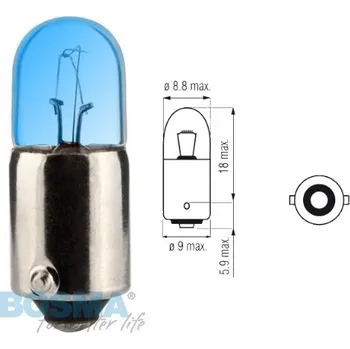 Autožárovka Žárovka bosma 12V 4W BA9s Modrá