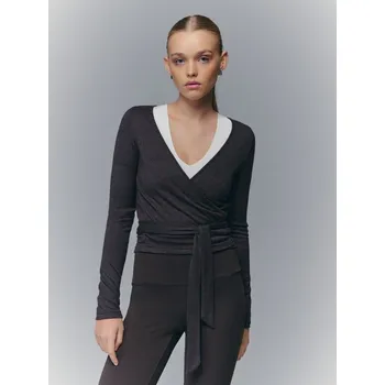 Dámský svetr Kardigan s vázáním vpředu - L - House - tmavě hnědá - 696IZ-89X