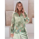 Dámská košile oversize s květinami KWIACYNTA DY0469 Barva: Zelená, Velikost: ONE SIZE