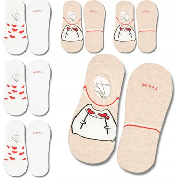 Dámské ponožky Nízké Kotníkové Ponožky Ponožky Dámské Balerínky se Silikonem 2-Balení MORAJ 38-41