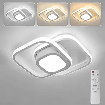 LED STROPNÍ SVÍTIDLO SVÍTIDLO S STROPNÍ SVÍTIDLO , BÍLÉ ČTVEREC NOWOCZESNA DO OBÝVACÍHO POKOJE S DÁLKOVÝM OVLÁDÁNÍM