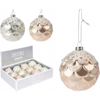 Vánoční dekorace Vánoční Koule zdobená vánoční koule 8 cm 12 ks