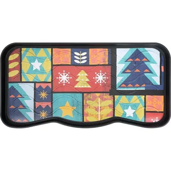 Rohožka Flomat Plastový odkapávač na boty FLOMA Colorful Xmas - 38 x 75 x 2,1 cm