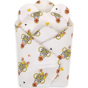 Doplněk pro panenku Zavinovačka pro panenky s polštářkem medvídek - zebra žlutá