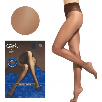 Dámské punčochy GATTA Punčocháče Gatta Wedel hladké mikrovlákno 20 DEN dark choco 3