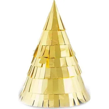 Party dekorace Narozeninové čepičky Godan zlaté, 6 kusů