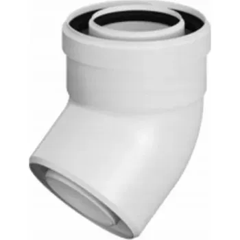 Kouřovod Ricom PP-PP KOLENO Z BETONU 45ST DN80/125 TĚSNĚNÍ