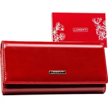 Peněženka Elegantní, kožená dámská peněženka na patentku Barva: Červená