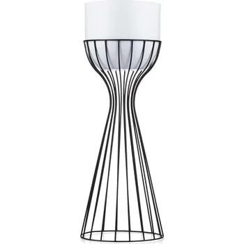 Květináč KOVOVÝ KVĚTINÁČ SE STOJÁNEM GLAM 56X20 CM BÍLÁ/ČERNÁ