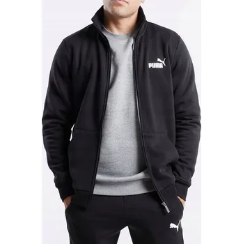 Pánská mikina 3302 PÁNSKÁ MIKINA PUMA NA ZIP BEZ KAPUCE BAVLNĚNÁ ZATEPLENÁ ČERNÁ S