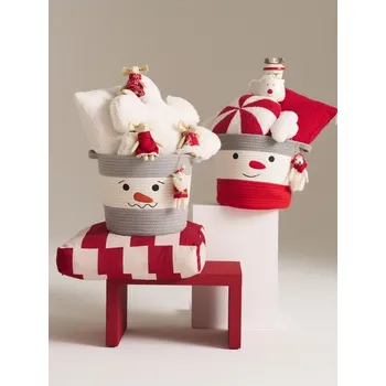 Úložný box Sinsay - Vánoční úložný koš s uchy a motivem sněhuláka - šedá - 843GN-09X - 843GN-09X-ONE