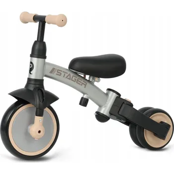 Dětské vozidlo MILLY MALLY 6280 Tříkolka Stager 3v1 stříbrná