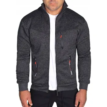 Pánská mikina PÁNSKÁ MIKINA SPORTOVNÍ MIKINA S KAPSY NA ZIP, SE STOJAKEM