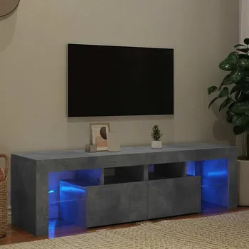 Televizní stolek vidaXL TV skříňka s LED osvětlením 140 x 36,5 x 40 cm [804371] Barva: Betonová šedá