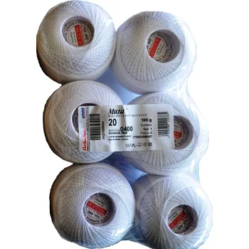Příze Háčkovací Příze MUZA 20 ARIADNA 30*4 830m BALENÍ BÍLÁ ECRU