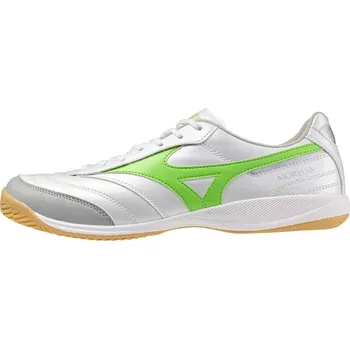 Pánská sálová obuv MIZUNO MORELIA SALA PRO IN / White/Neon Green/Galaxy Silver Velikost: 47.0/12.0