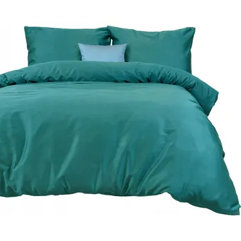 Povlečení Povlečení bavlněné 220x200 satén tmavě tyrkysová barva