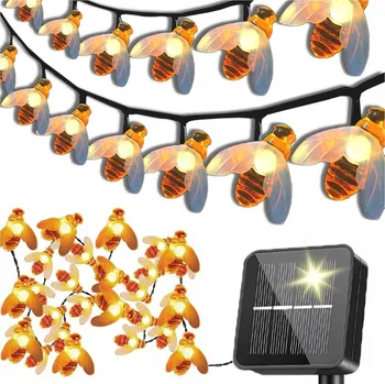 Venkovní osvětlení SOLÁRNÍ světýlka Zahradní SADA 5 metrů 20 LED Pszczoly VČELY Teplé bílé