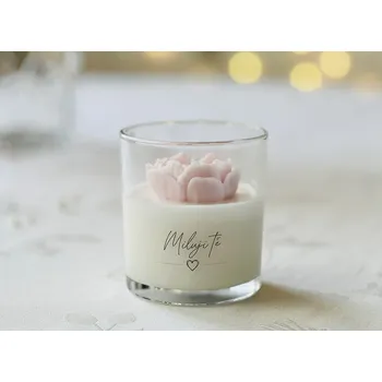 Svíčka BOVO Svíčka srdce 8,7 cm sladká a smyslná