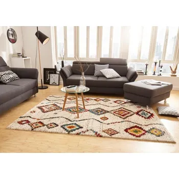 Koberec Kusový koberec Nomadic 102693 Geometric Creme 80x150 cm