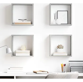 police vidaXL Nástěnné police kostky 4 ks 30x15x30 cm kompozit [815880] Barva: Betonová šedá