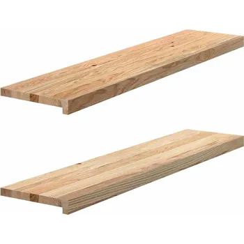 Parapet vidaXL Okenní parapety 2ks tmavě hnědé 110x30x2 cm masivní dub [4009113] Barva: Přírodní