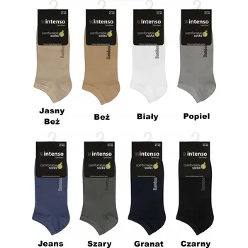 Dámské ponožky BAMBUSOVÉ KOTNÍKOVÉ PONOŽKY INTENSO 38-40 10 PÁRŮ + IONTY STŘÍBRA