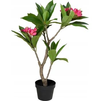 umělá květina FRANGIPANI STROM V KVĚTINÁČI 50 X 50 X 90 CM RŮŽOVÝ UMĚLÝ