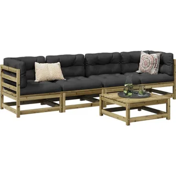 Zahradní nábytek vidaXL 5dílná zahradní sedací souprava masivní borovice [3299282] Barva: Přírodně impregnované