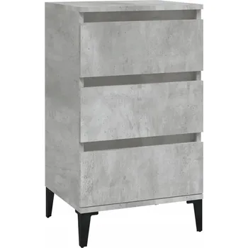 Noční stolek Moderní industriální noční stolek, šedá betonu, 40 x 35 x 70 cm