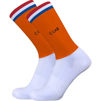 Pánské ponožky C-LAB Cyklistické ponožky Rafale 44/47 MODRÁ|ORANŽOVÁ|ČERVENÁ